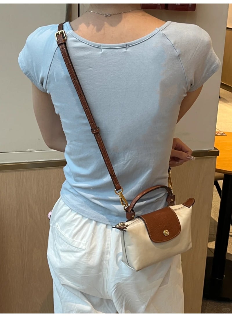 Longchamp Women's Mini handbag,Crossbody Bags,Shoulder Bag Shoulder strap with buckle,Paper White Classic Style - Image 2